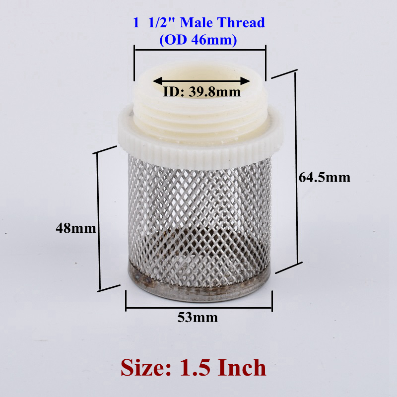 1/2"-4" 304 Stainless Steel Filter Screen Aquarium Fish Tank Water Pump Inlet Filter Agricultural Water Saving Irrigation Filter: WHITE / 1/4''