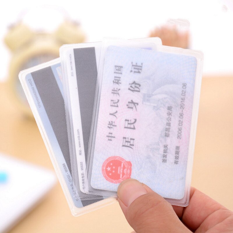 5Pcs PVC ID Credit Card Holder Waterproof Transparent Card Protector Case Cover