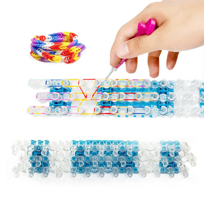 Tisser en caoutchouc Machine à tricoter bandes Bracelet faire tissé laçage Bracelet bricolage jouets pour enfants ou cheveux