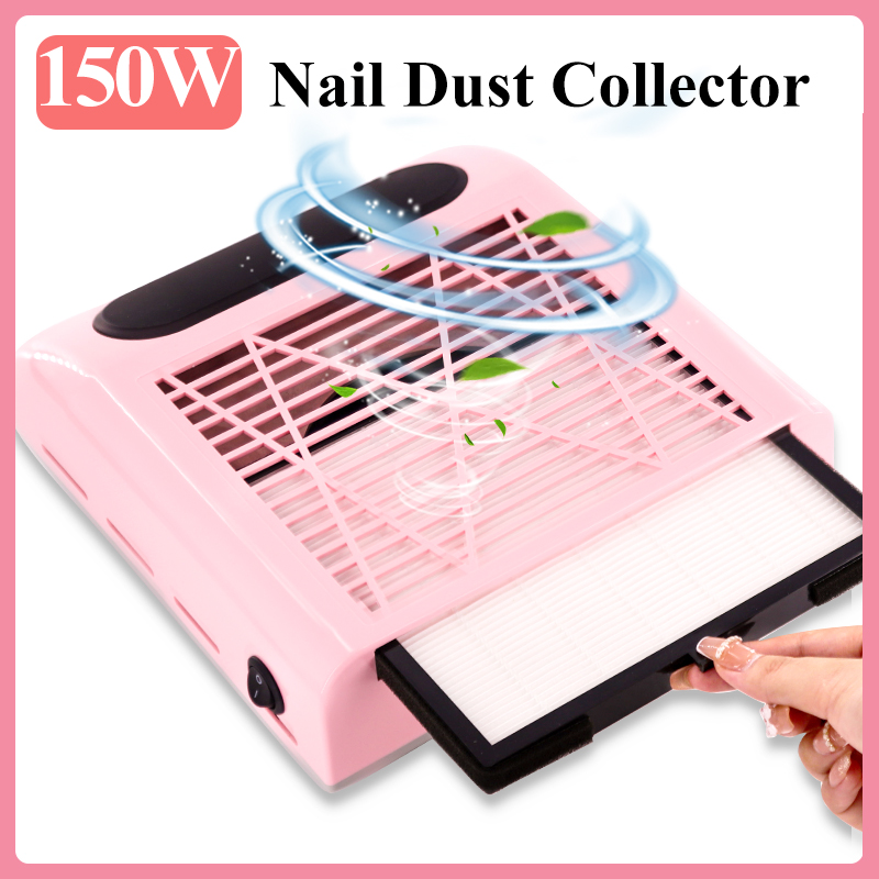 Coletor de pó para unhas, máquina de manicure, ferramentas, forte potência, aspirador de pó com filtro, extrator de unhas, ventilador, ferramenta para arte em unhas