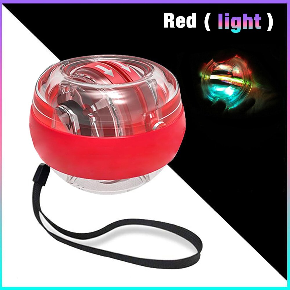 Auto-Start Spinner Gyroscopic Wrist Power Ball Metal PowerBall With LED Light Arm Fingers Wrist Muscle Strengthener Hand Ball: Brown