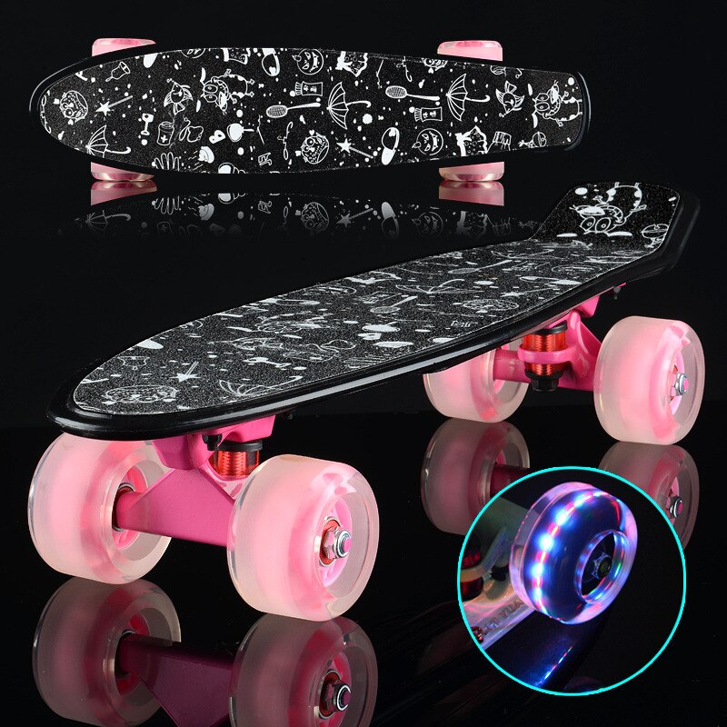 Knipperende Single-Tilt Skateboard Vis Skateboard Banana Board Vier-Wiel Scooter Voor Kinderen Of Volwassenen: WHITE
