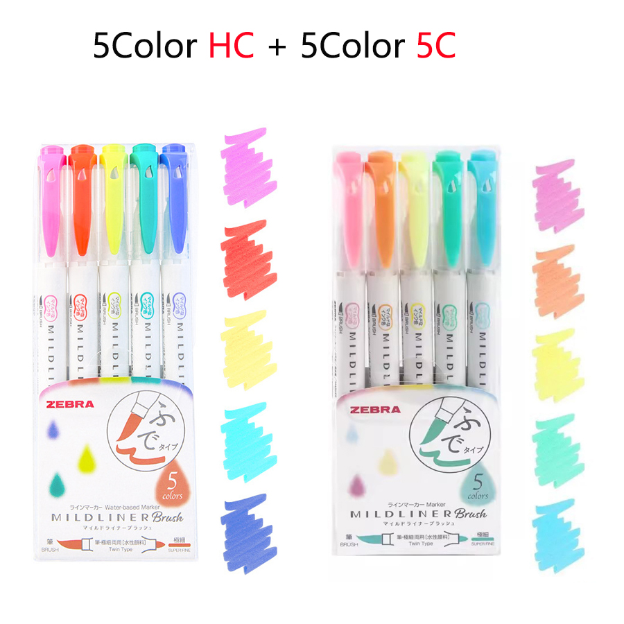 Marker evidențiator cu vârf dublu zebra, manual colorat, marker pentru subliniere, grosime variabilă, vârf moale, wft, set limitat de 8: Roz