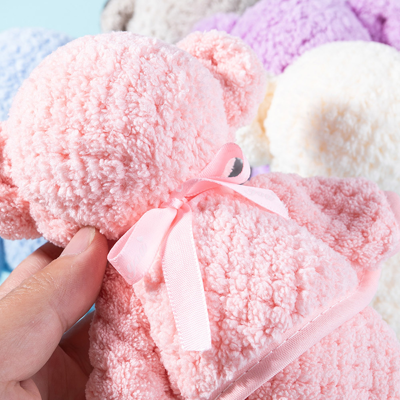 Cute Bunny Rabbit Shape Towel Super Absorbent Baby Bath Towel Thick Soft Bathroom Towels Comfortable Doll Bath Towels