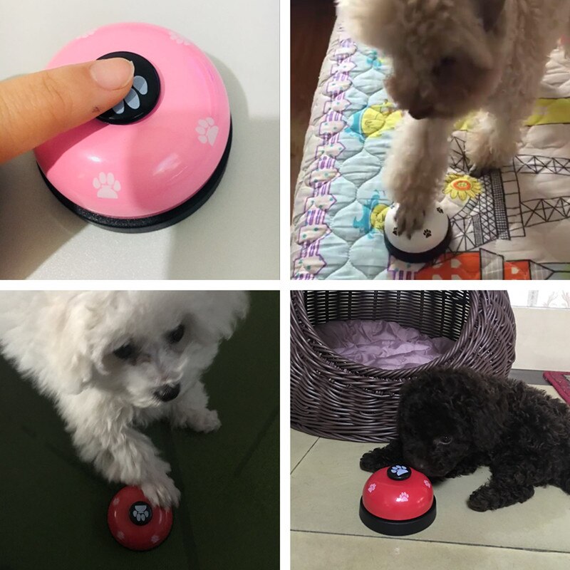 Kæledyr hund kat træning ring klokke metal hund interaktivt legetøj træning tilbehør kæledyr uddannelsesmæssig fodring ringe hund udstyr