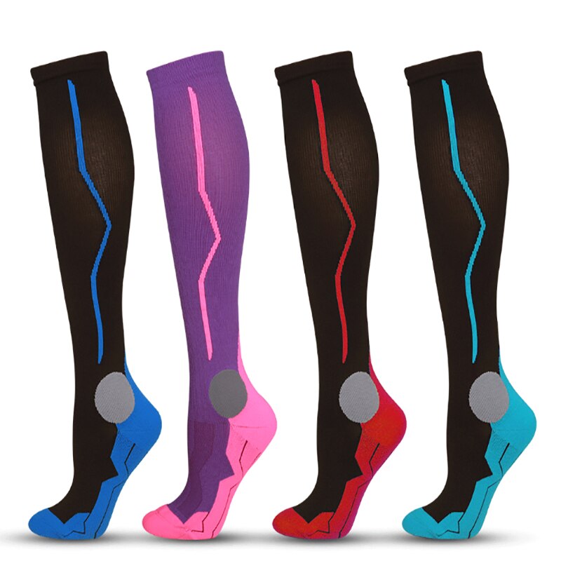 Cycling Compression Stockings Unisex Football Socks 6 Colors Thick Towel Sports Socks Prevent Varicose Veins Nurse