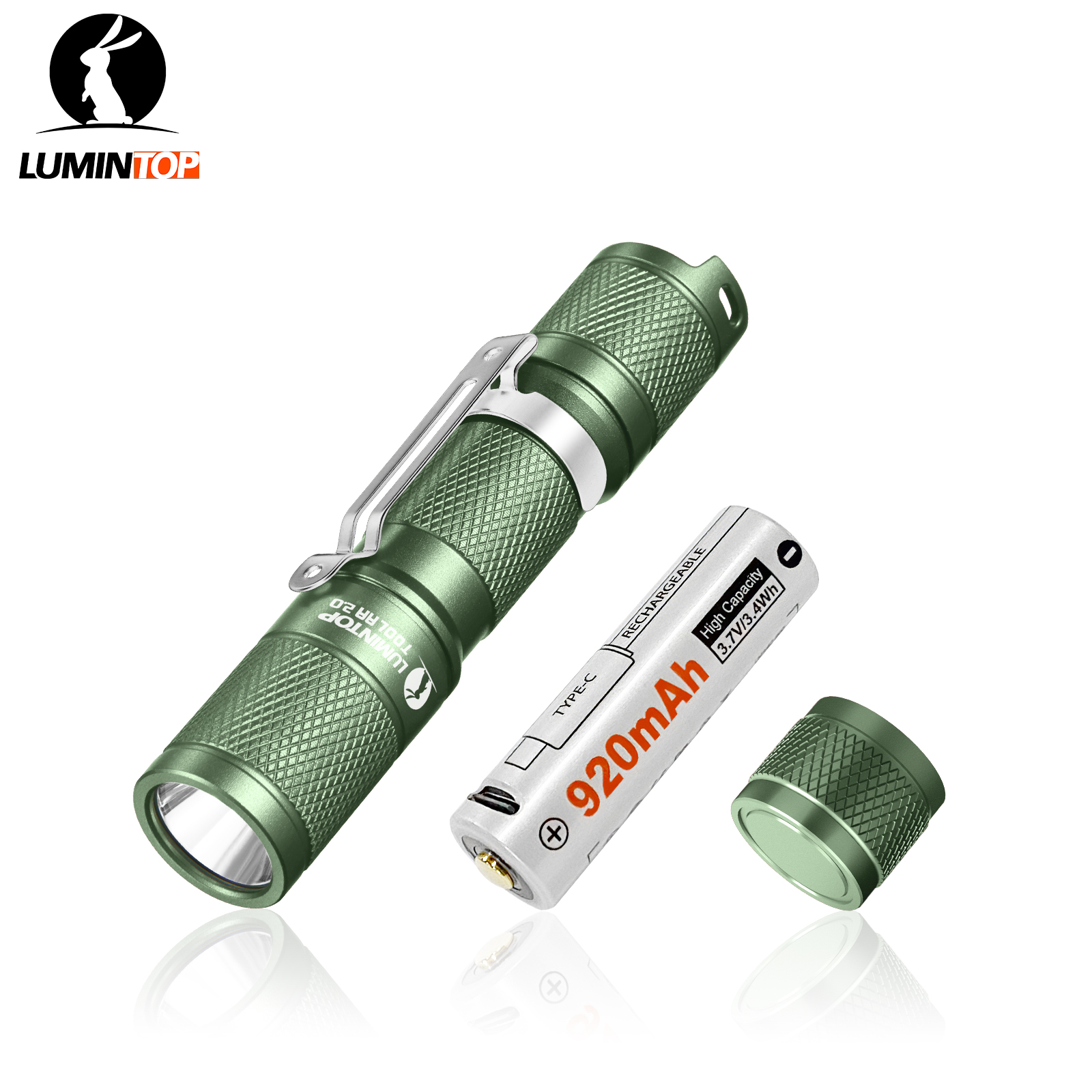 Färgglad ficklampa 14500 ficklampor lumintop verktyg  aa 3.0 900 lumen 127 meter edc mini ficklampa med magnetisk svans: Röd