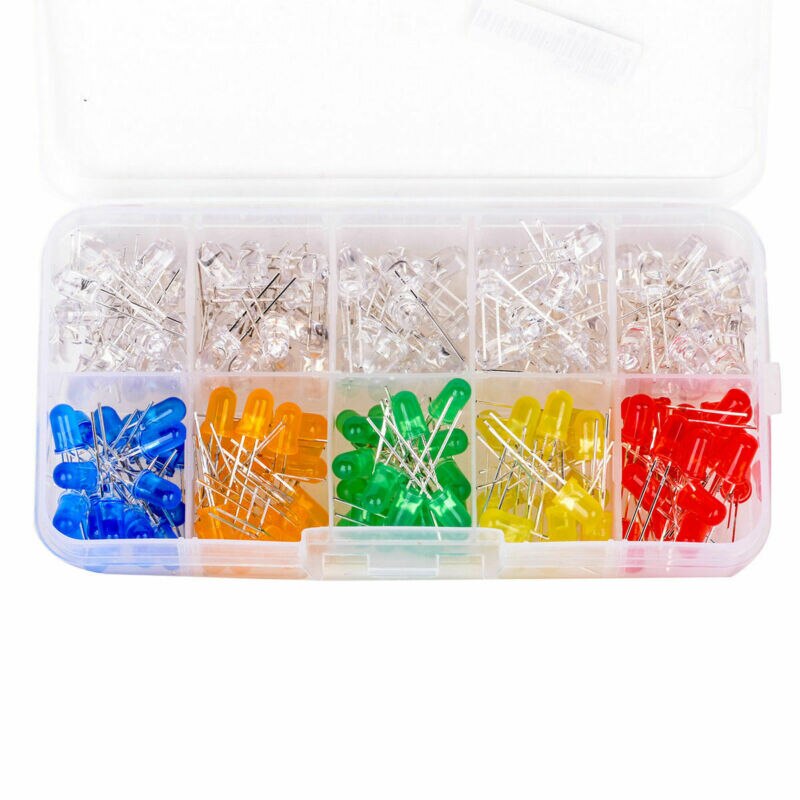 200 Stuks Light Emitting Diodes 6 Kleuren Elektronische Componenten 5Mm Diverse Kleur Diy Led Light Emitting Diodes Set Box