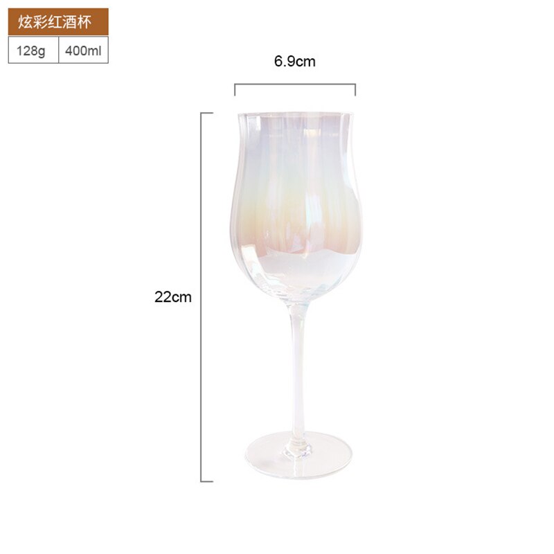 Europa vertikal stripe krystall kopp fargerike vinglass gulltråd bryllupsbeger champagne tilbehør til hjemmeinnredning: Fargerik 400ml