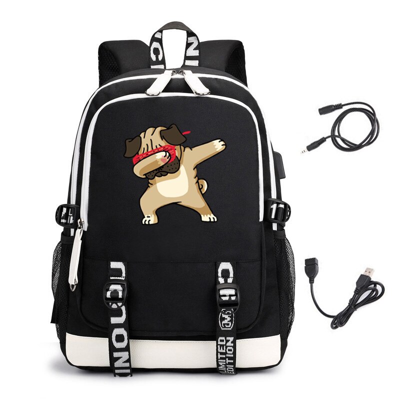 Mochila de unicornio haciendo un DAB para estudiantes adolescentes, mochilas para niñas con carga USB, mochila para ordenador portátil, mochilas de viaje Casuales: Black 03