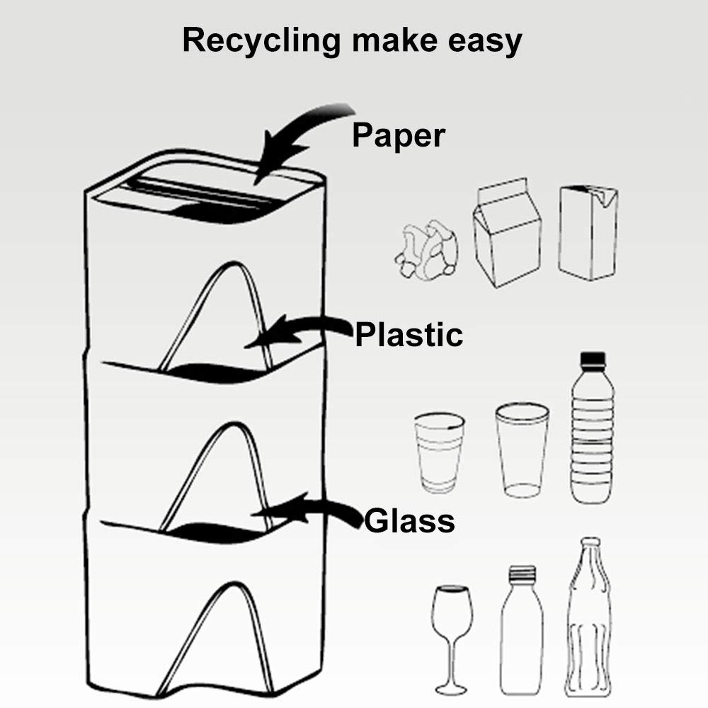 1Pcs Plastic Prullenbak Stack Recycling Bin Afval Scheiding Systeem 15L Stapelen Bins Afval Bin Voor Keuken Badkamer Living kamer