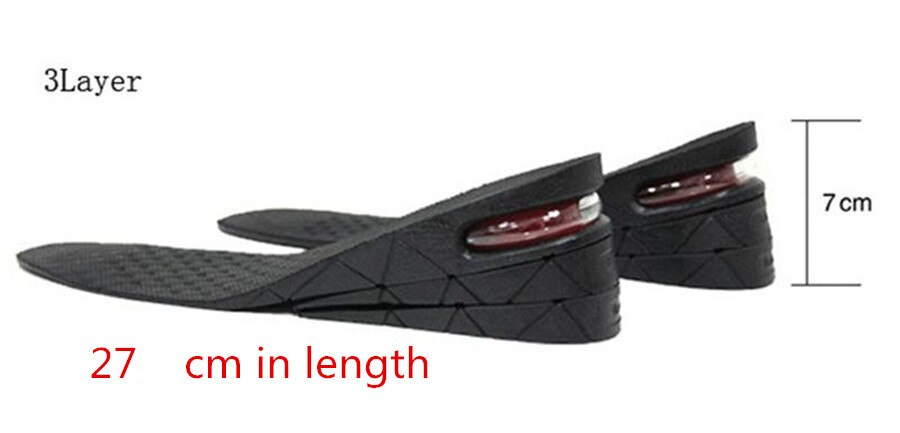 3-9cm höjdökning innersula kudde höjd lyft justerbar skärning sko häl insats högre stöd absorberande fotkudde: Ökade 7 cm