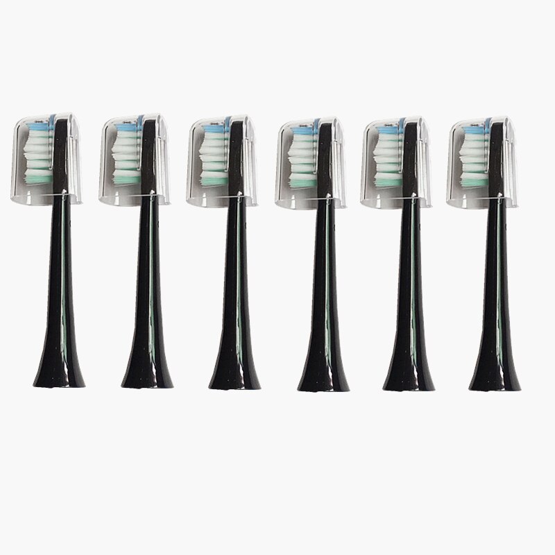 s100 toothbrush heads alfawise s100/S200 Replacement Toothbrush heads 1x 2x 3x pack: 6 pcs black