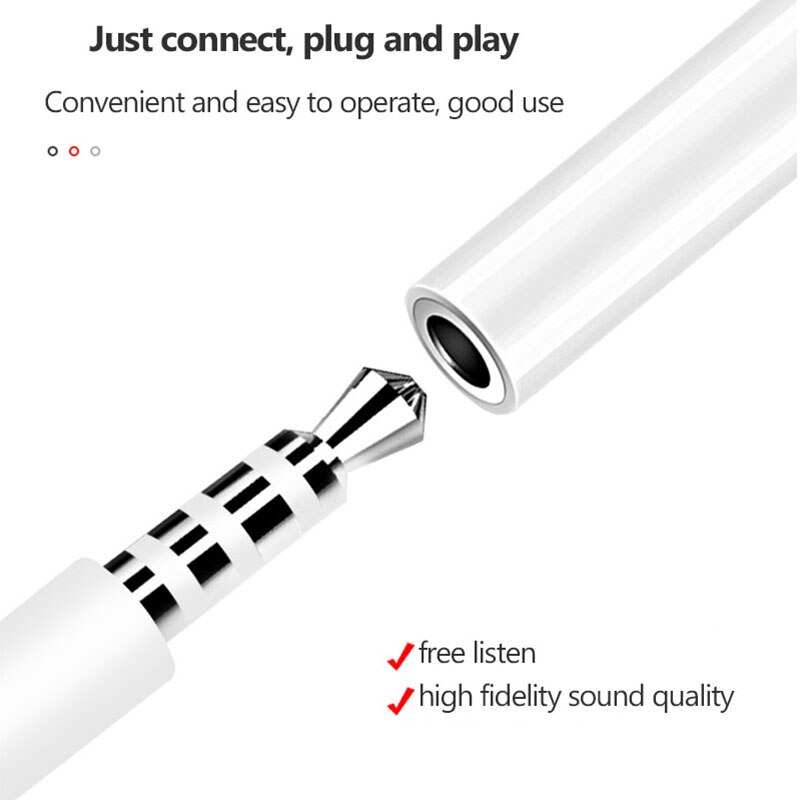 8 pin  to 3.5mm aux adapter för iphone 13 12 11 pro max mini xs xr x lighting  to 3.5 mm jack hörlurskontakt konverterare