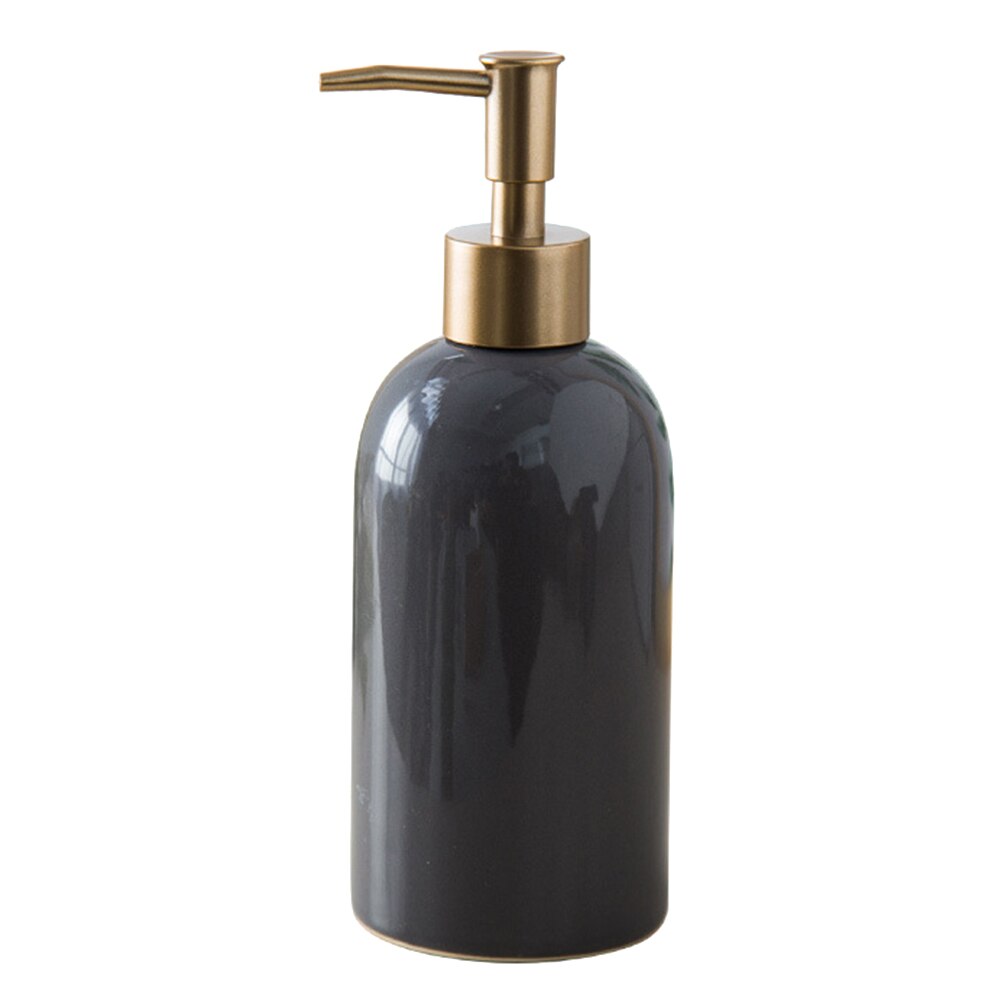 420ml keramiska flytande tvål dispenser schampoflaska hand sanitizer dusch gel tvål flaska hand tvål dispenser tom pumpflaska: Grå