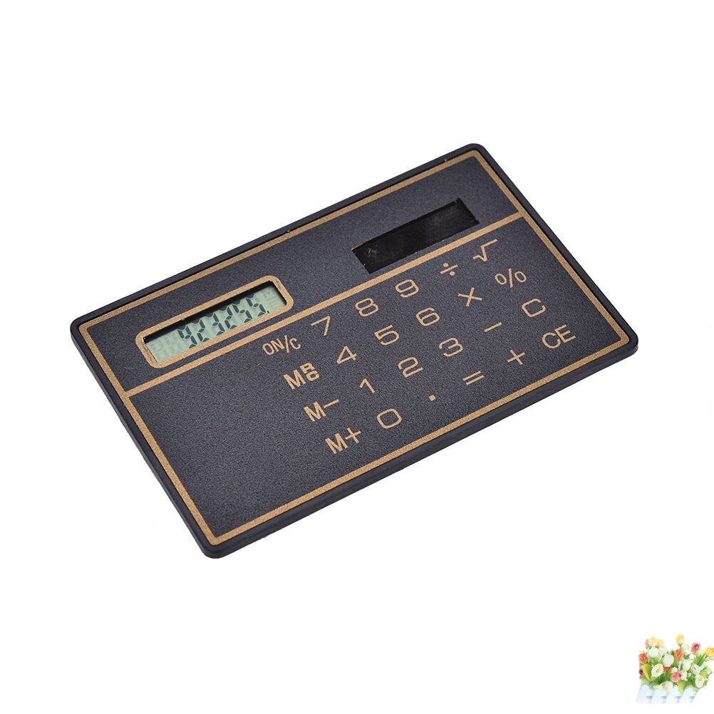 Mini Slim Credit Card Solar Power Pocket Calculator Counter Calculating Machine