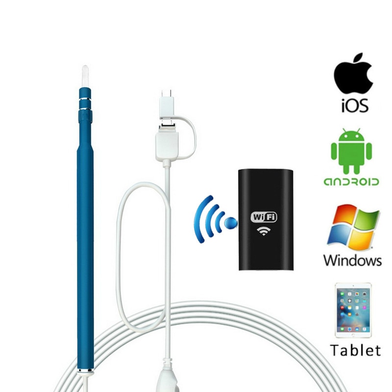 3in1 HD720P WIFI Wireless Android OTG USB Otoscope Earwax Visual Inspection Video Camera Ear Health Care Portable Pen USB Camera