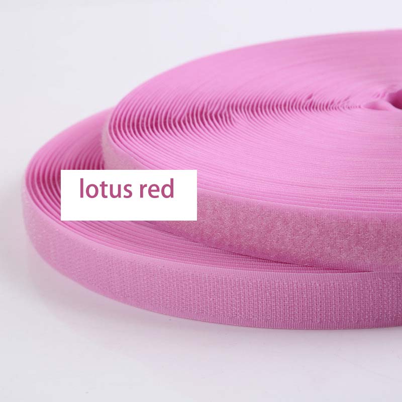 5 meter/par 20mm farverige kroge uden selvklæbende fastgørelse tape krog og løkke nylon magisk tape kabelbindere gør-det-selv-tilbehør: Lotus rød 20mm 5m