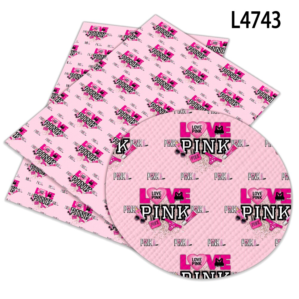 Gedrukt Faux Leer Stof Roze Patroon Synthetisch Doek Voor Diy Naaien Materiaal Voor Kleding A4 22*30Cm: L4743