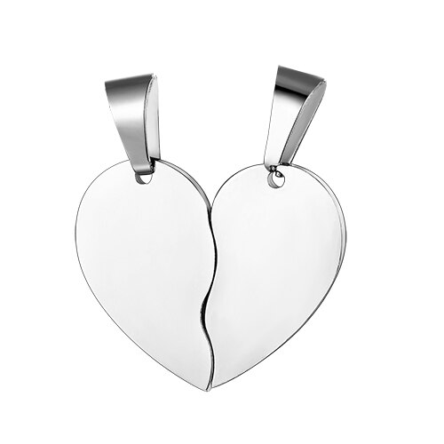 Best friend charm necklace gold silver color simple stainless steel heart pendant female unisex couple birthday have: Steel