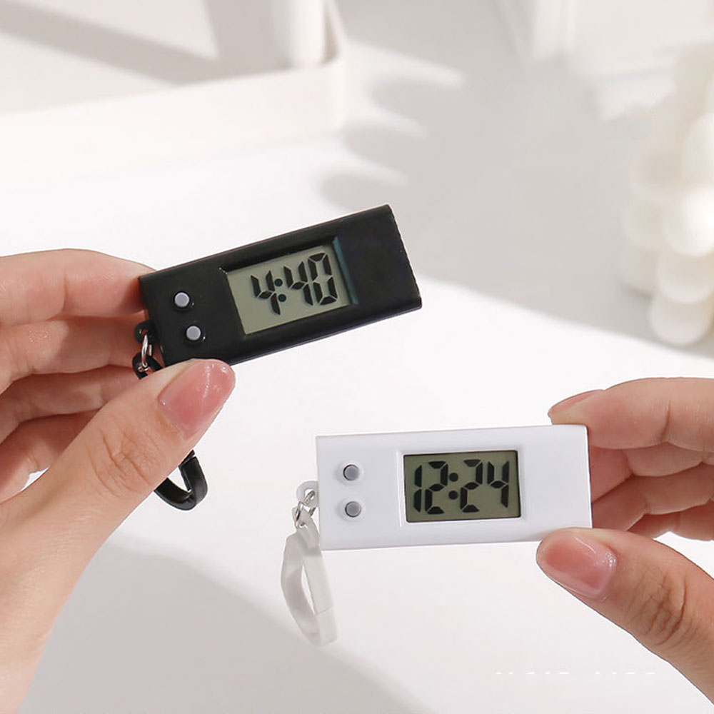 Digitale klok Student Mini elektronische klok sleutelhanger Elektronisch driehoekig horloge Digitale tafeltijdweergave Klok hangende sleutelhanger