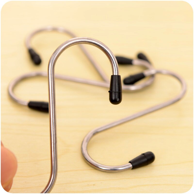 Vierdelige s-vormige haak voor thuis, roestvrijstalen s-haak voor in de keuken, supermarkt, multifunctionele haak