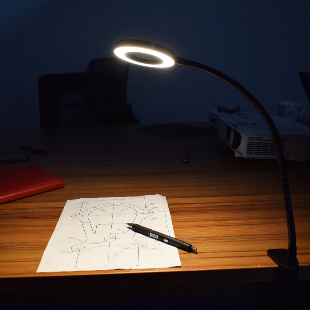 NEWACALOX USB 3X/5X banc étau Table pince loupe LED lumières Flexible lampe de bureau pour la lecture travail éclairage loupe