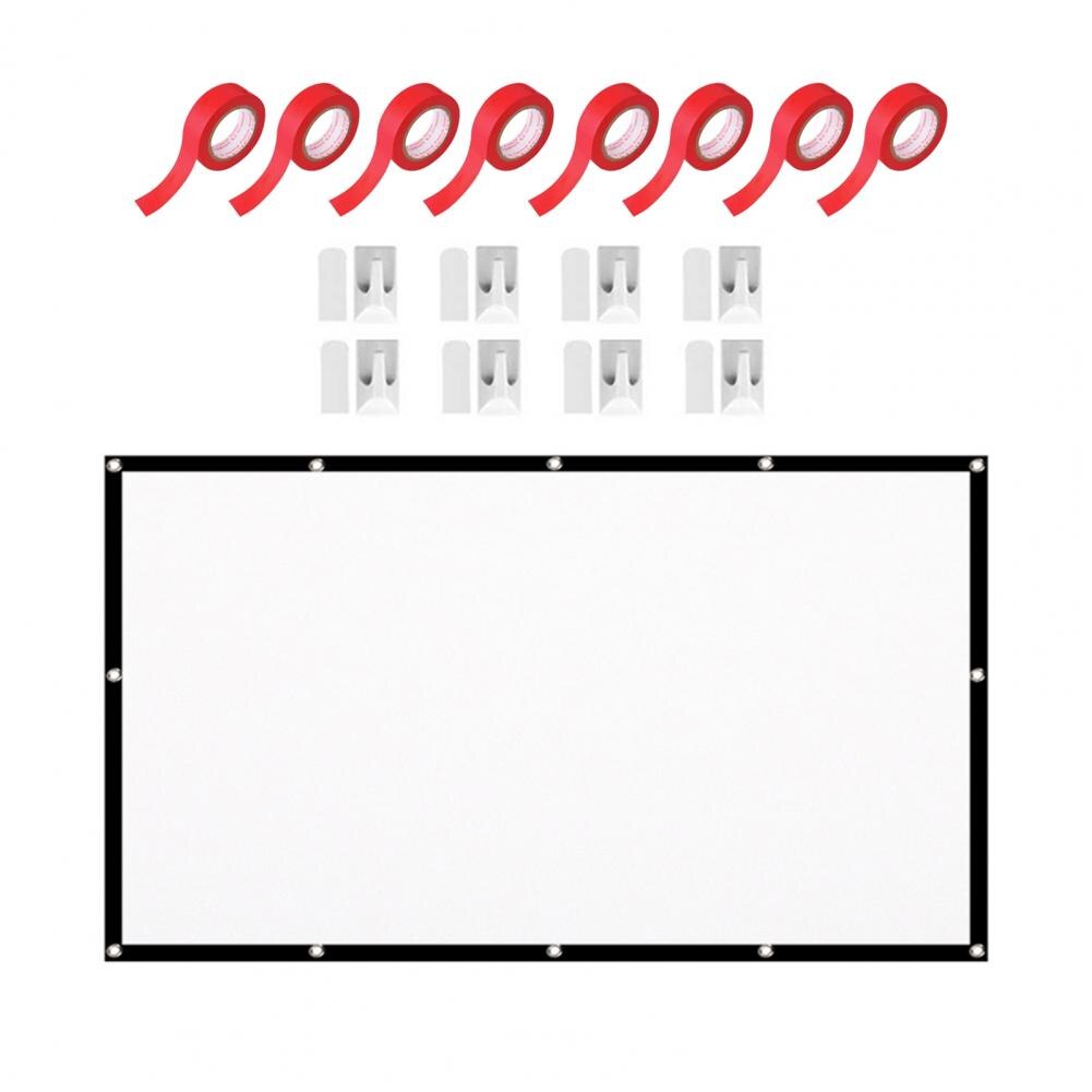 16:9 Projectiescherm Eenvoudige Opvouwbaar Polyester 3D Hd 70 Inch Draagbare Projectie Gordijn Voor Office Home Outdoor