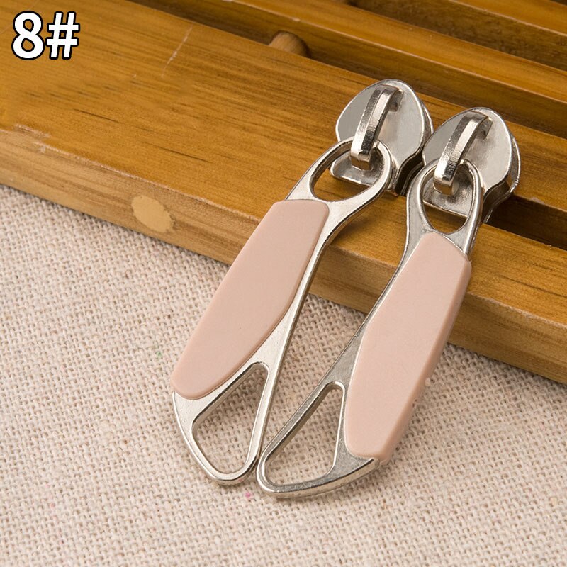 1pair 5# 8# Zipper Sliders for Nylon Zipper Luggage Bag Zipper Head Handbag Password Lock Zipper Repair Kits Accessories: No8lightpink