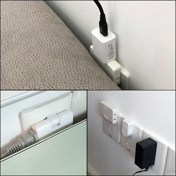 Us standard 2 stk roterbar stikkontakt adapter 1- i -3 180 grader utvidet multi-plugg mini slim trådløs stikkontakt adapter lys