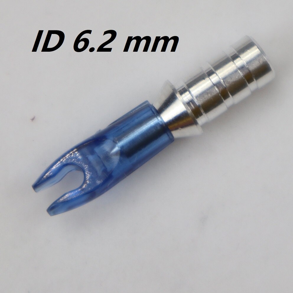 36pcs Arrow Pin Nocks Arrow Nock +Aluminum Pin For 4.2 mm 6.2 mm Carbon Arrow Shaft DIY Archery Accessories: ID 6.2 mm blue 2