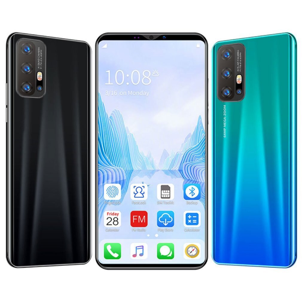 Z6 Pro Smartphone 5.8 Inch Scherm Smartphone 512M + 4G Android Smartphone 3D Glas Plated Achterkant Zwart
