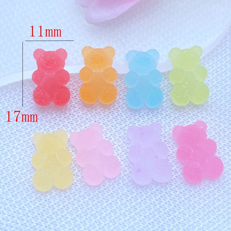 20 st söta mini flexibla björnar platta baksida hartscabochoner scrapbooking diy smycken hantverk dekoration tillbehör