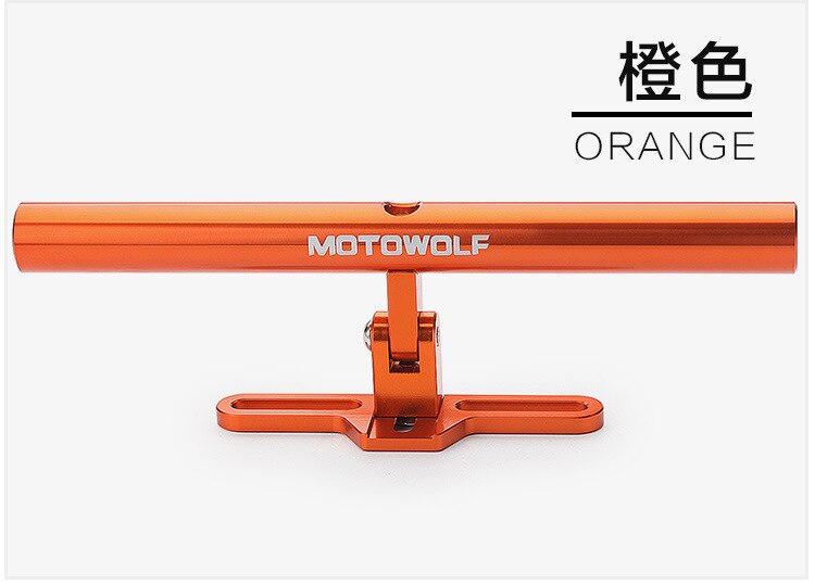 Metal motorcykel cykel udvidelse tværstangsbeslag forlænger forlænge mount letvægts lommelygte motorcykel gps telefonholder: Orange