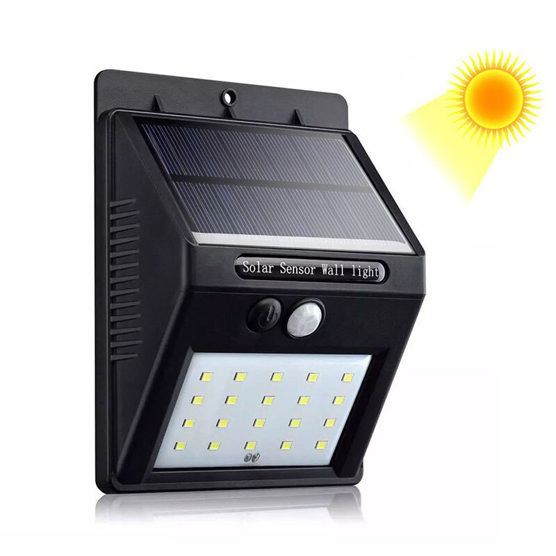 Aurinko seinä ulkovalot 20/30 led aurinkosensori valot vedenpitävä turvalamppu käyttää koti ulkona puutarha ulkona nurmikko