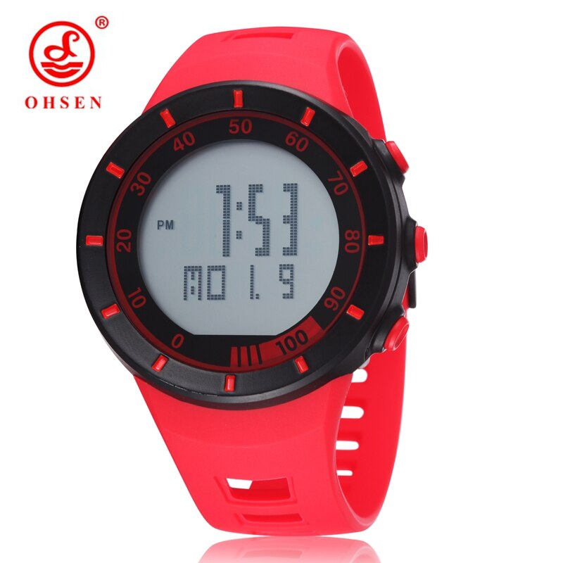 Ohsen Digitale Horloges Waterdichte Rode Mode Elektronische Led Dames Horloge Paar Horloge Voor Vrouwen Mannen Minnaar Sport Horloges