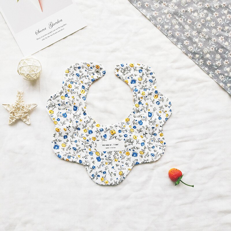 Ins Baby Speeksel Pocket Absorberende Ademend Katoen Bib Boy Girl Bloemenprint Babyvoeding Bib Baby Baby Accessoires: B1