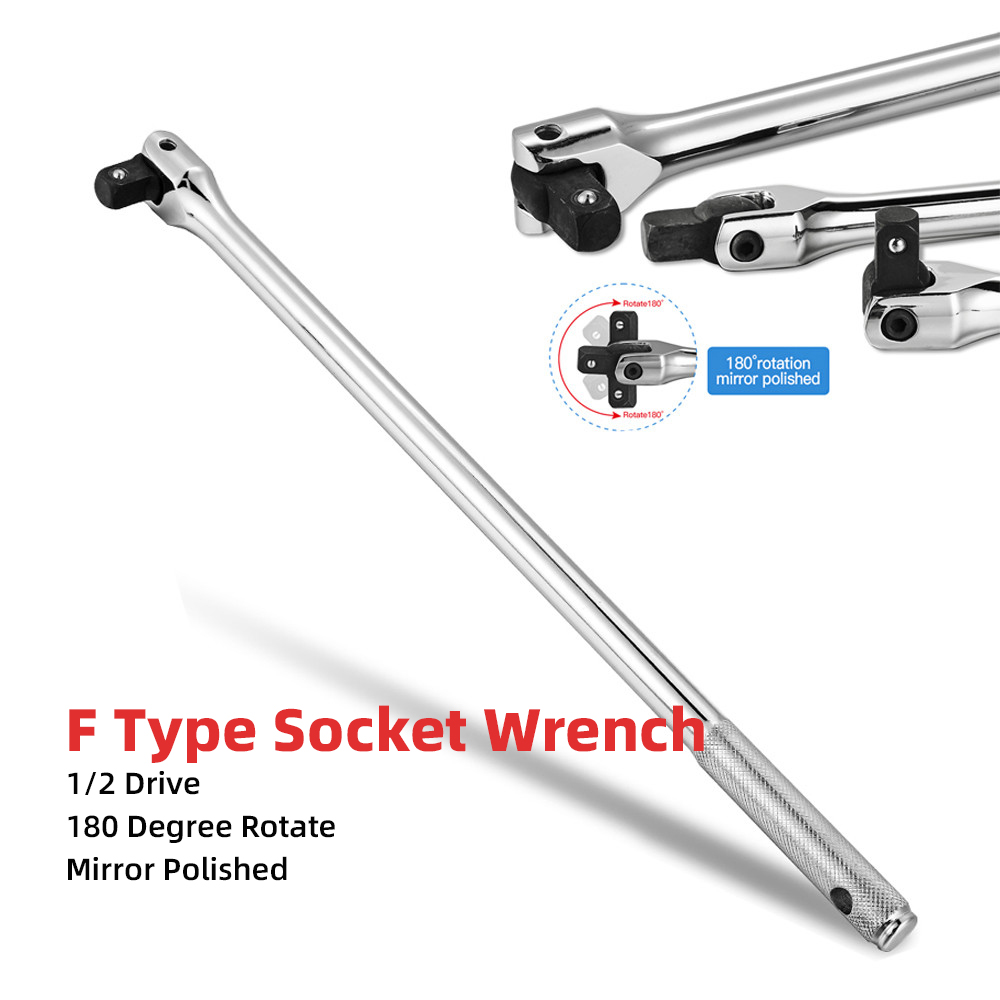 1/2 Drive F Type Socket Wrench 15/18 Inch 180° Rotate Automotive Spanner Impact Socket Head Garage Car Repair Tools