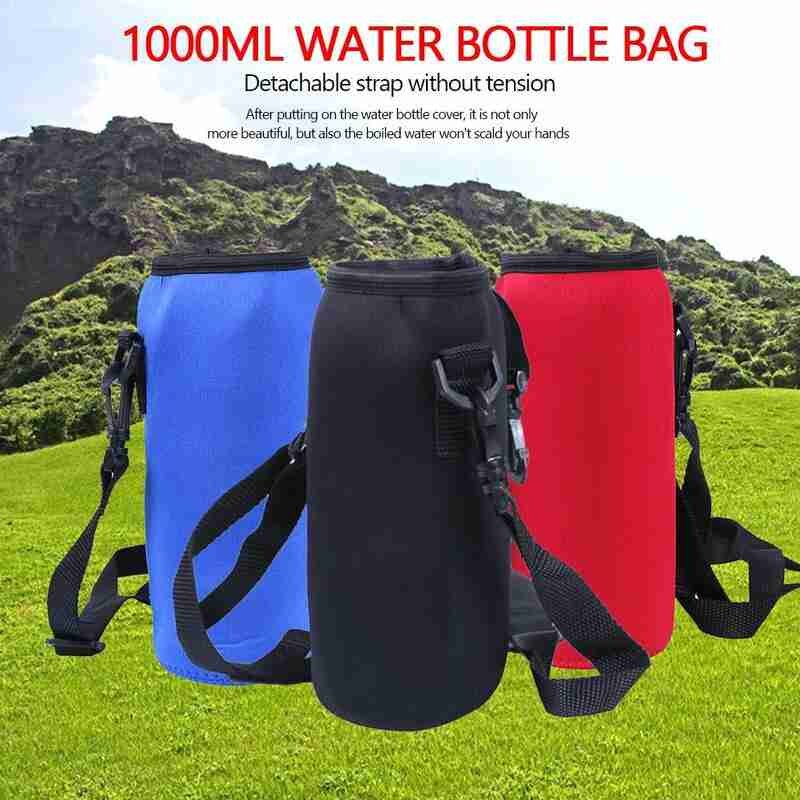 all'aperto 1000ml di sport Bollitore Tazza impostato Portatile di indietro-Montato Bollitore neoprene Tazza Tazza impostato Borsa impostato K4Z1
