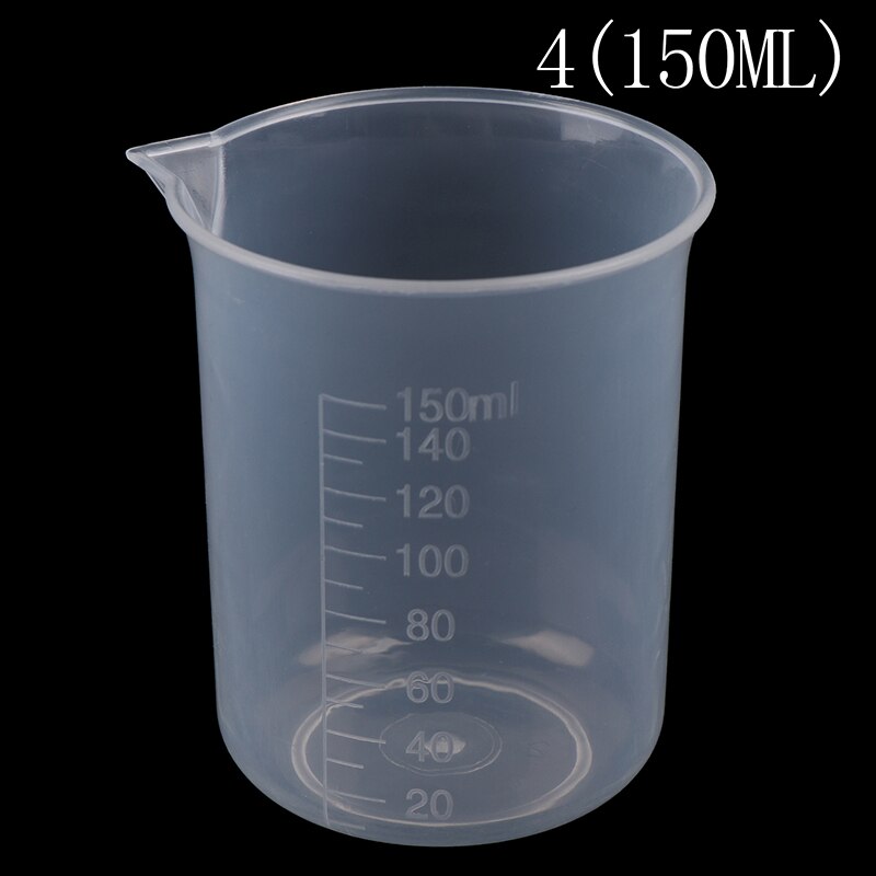 2Pcs Transparent Kitchen Laboratory Plastic Volumetric Beaker Measuring Cup 250ml/150ml/100ml/50ml/25ml: A4