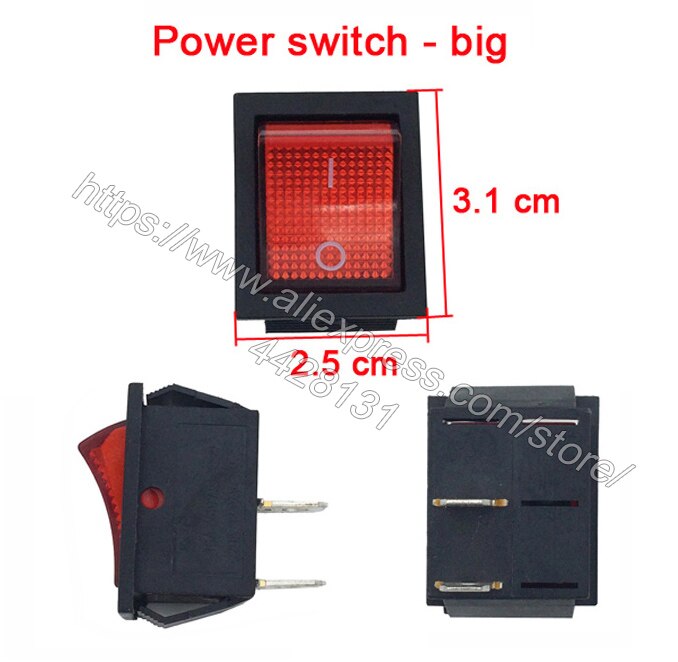 Interruptor de botón de coche eléctrico para niños, interruptor de encendido, alta velocidad/baja velocidad, manual/rc y interruptor de autoreinicio para coche de bebé: Power switch big