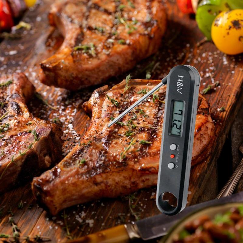 Pieghevole Della Sonda Termometro Digitale In Acciaio Inox Alimentare BARBECUE A Base di Carne Cucina di Cottura Necessari Per La Casa di Rilevamento della Temperatura di Alimentazione