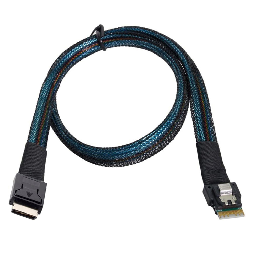 PCIe 4.0 x4 SFF-8654 4i to Oculink SFF-8611 4i Cable, High Speed Slim SAS to Oculink Adapter for NVMe SSD Server GPU Workstation