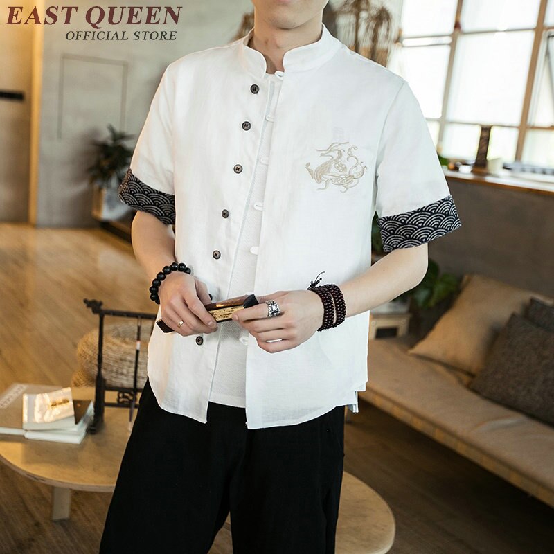 Traditionelle chinesische kleidung für männer männlichen Chinesischen mandarin kragen hemd bluse wushu kung fu outfit China hemd tops KK2321