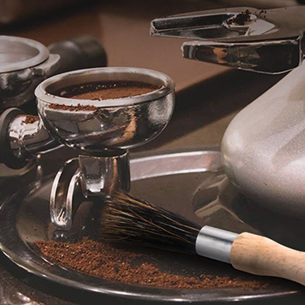 Edelstahl Kaffeemühle Pinsel Reinigung Borsten Buche Lange Griff Gerät Reiniger Werkzeug für Haushalt Küche