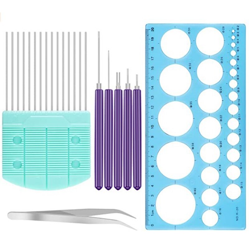 DIY Paper Quilling Tools Slotted Kit Quilling Needle Pen Curling Paper Cardmaking Project Tools Set for Beginner: Set D