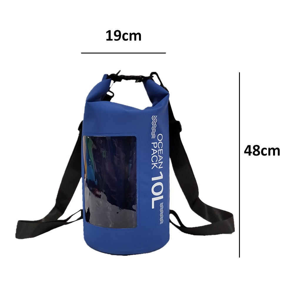 10L PVC Waterproof Bag Outdoor Swimming Bag For Man Women Kayaking Backpack Outdoor Beach Storage Bag Rafting River Backpack