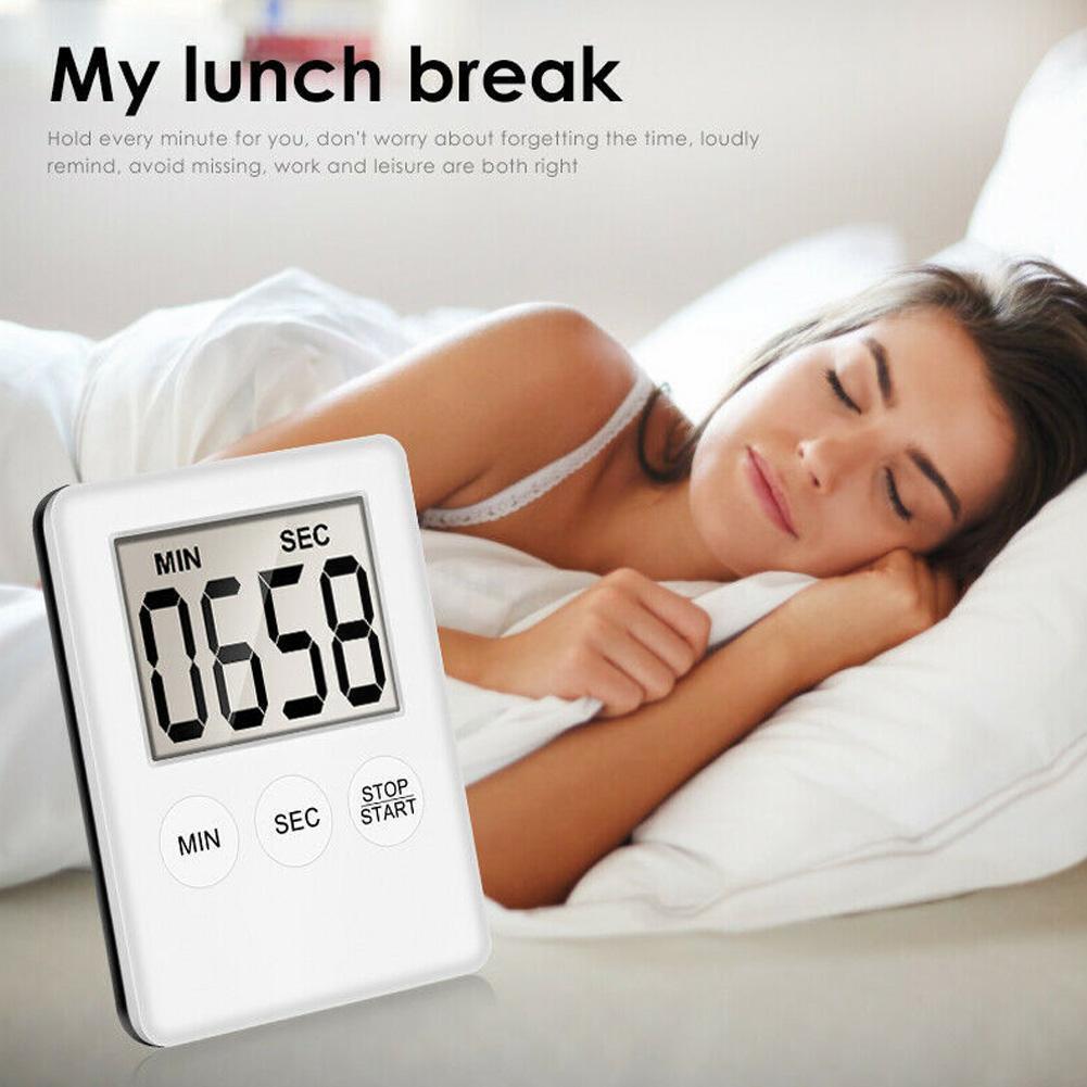 Alarm Timer Kitchen Mini LCD Digital Display Square Alarm Cooking Timer Up Sleep Stopwatch Count Magnet Countdown Clock Clo J1A3