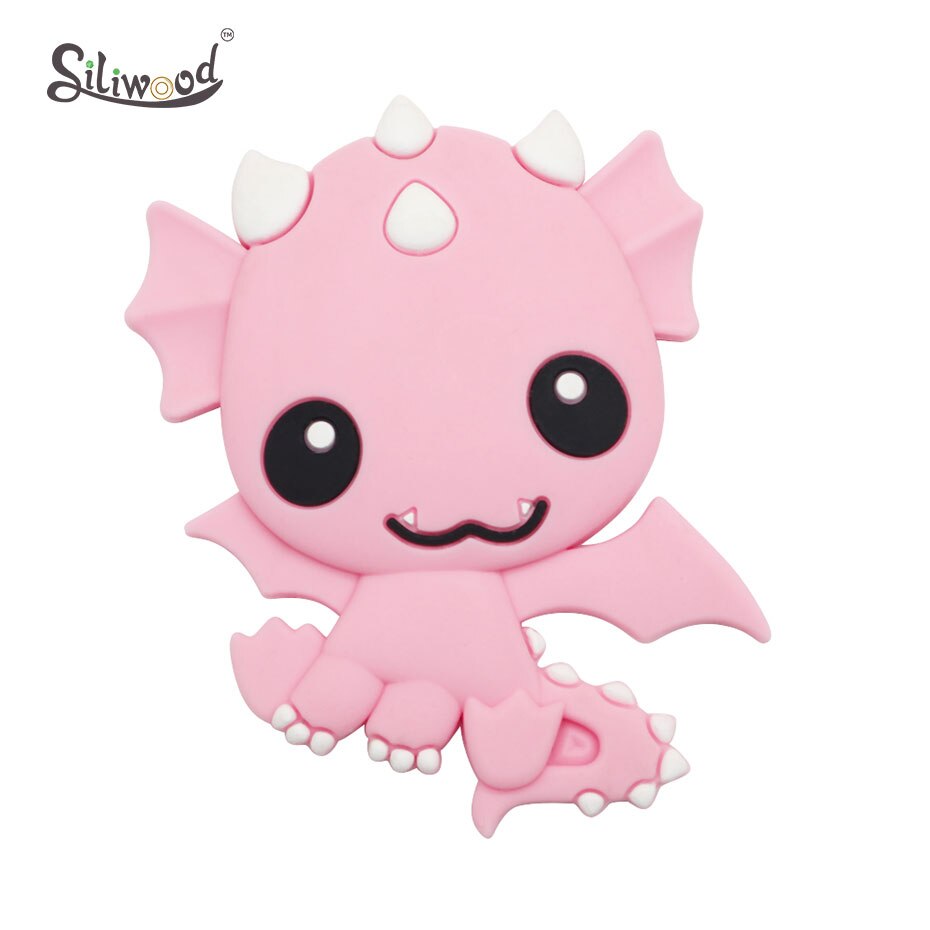 1PC BPA Free Silicone Teethers Easter Egg Baby Teething Necklace Toy Food Grade Silicone Cartoon Nursing Tiny Rod Baby Teether: TR033-6 Pink