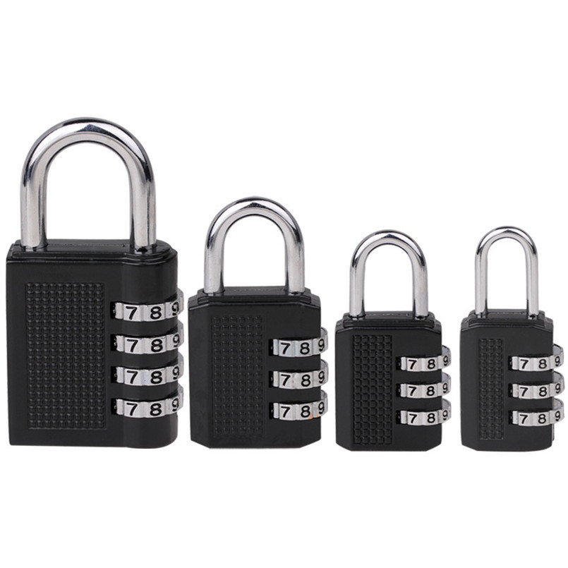 80*40*14mm Heavy Duty 4 Dial Digit Combination Lock Weatherproof Security Padlock Outdoor Gym Safely Code Lock Black Four Models